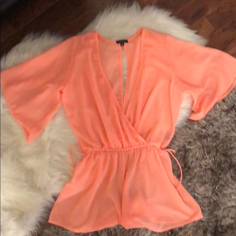 Plumeria Cover Up, neon orange. Never Worn.